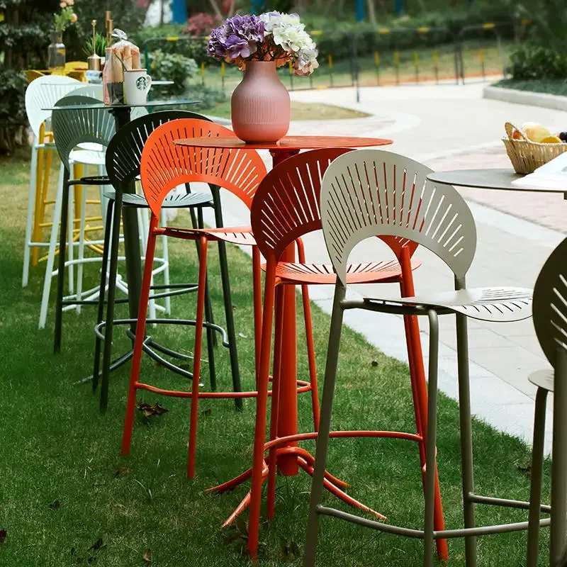 Yellow Industrial Bar Stools Nordic Outdoor Minimalist Modern High Chairs Comfortable Single Taburetes De Bar Home Furniture