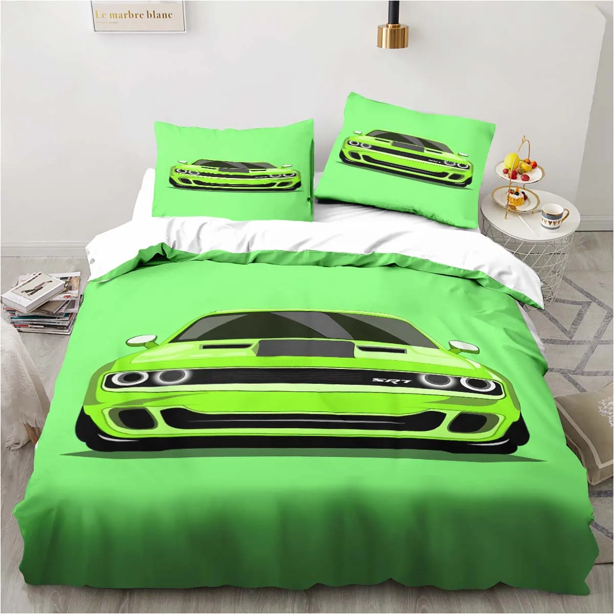 Retro Dodge SRT Hellcat Racing comforter bedding sets queen bedding set duvet cover Children's room bed pillowcase quilt cover 6