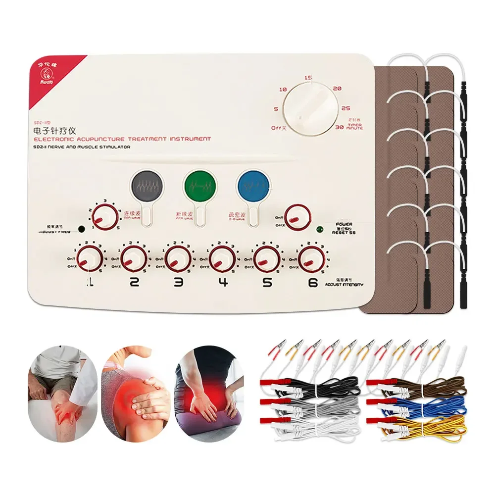 

Digital 6 Output Channel Multi-Functional TENS Body Massager Electric Muscle Stimulator Relax Electroacupuncture Patch Massage