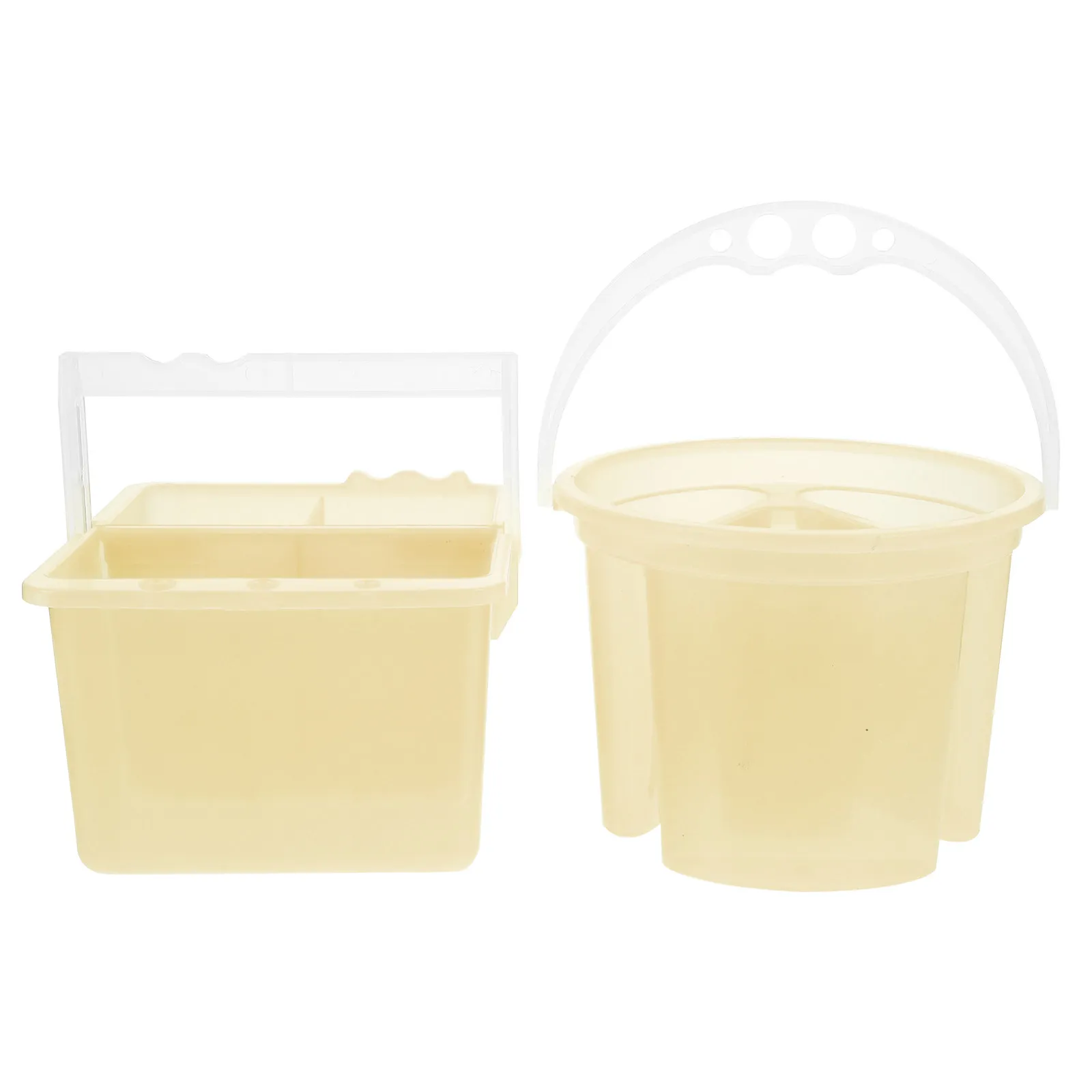 2Pcs 페인트 브러시 세척기 손잡이가 있는 휴대용 수채화 팔레트 예술가 초보자 공예가 학교를 위한 재사용 가능한 브러시 홀더