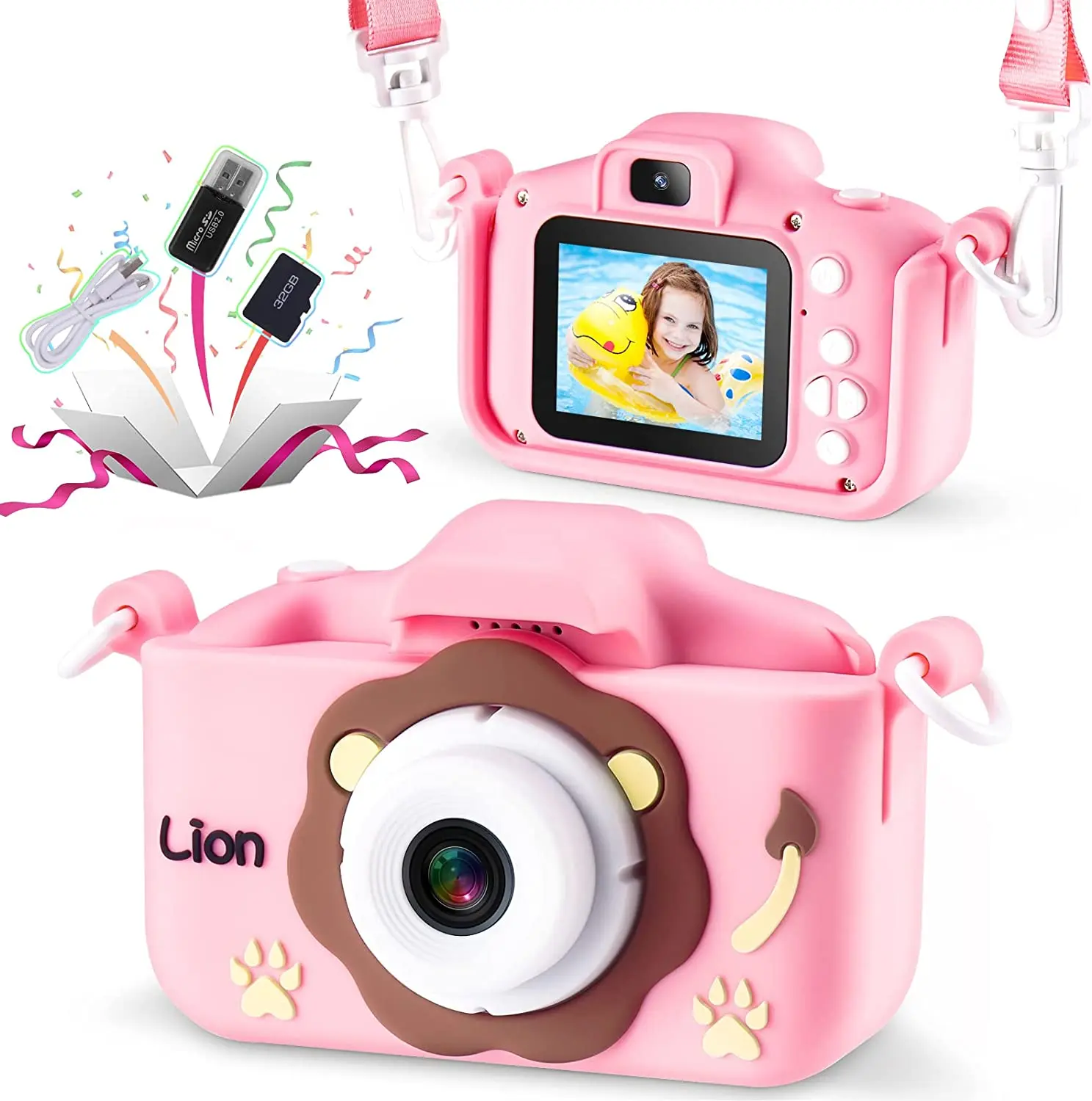 

Children Camera HD Selfie Digital Cameras Cartoon Toys Mini Video Recorder Birthday Gift For Girls Boys Photography Toy For Kids