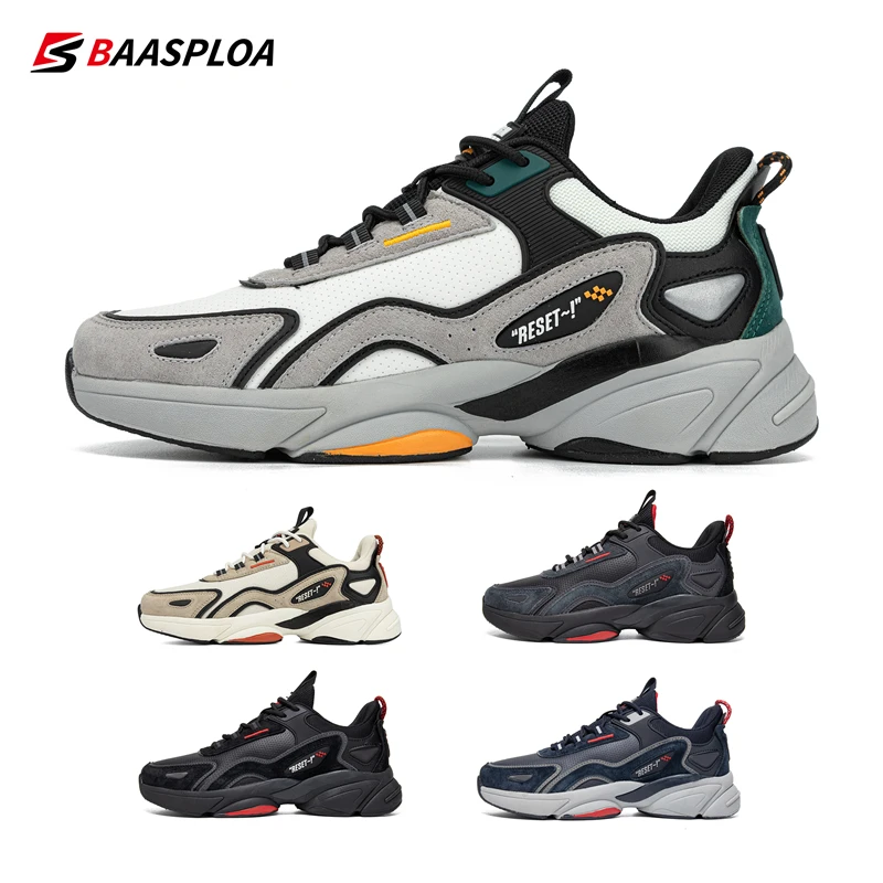 

2023 Baasploa Shoes for Men Lightweight Running Men's Designer Leather Casual Sneakers Lace Up Male Outdoor Sports Shoe Tennis