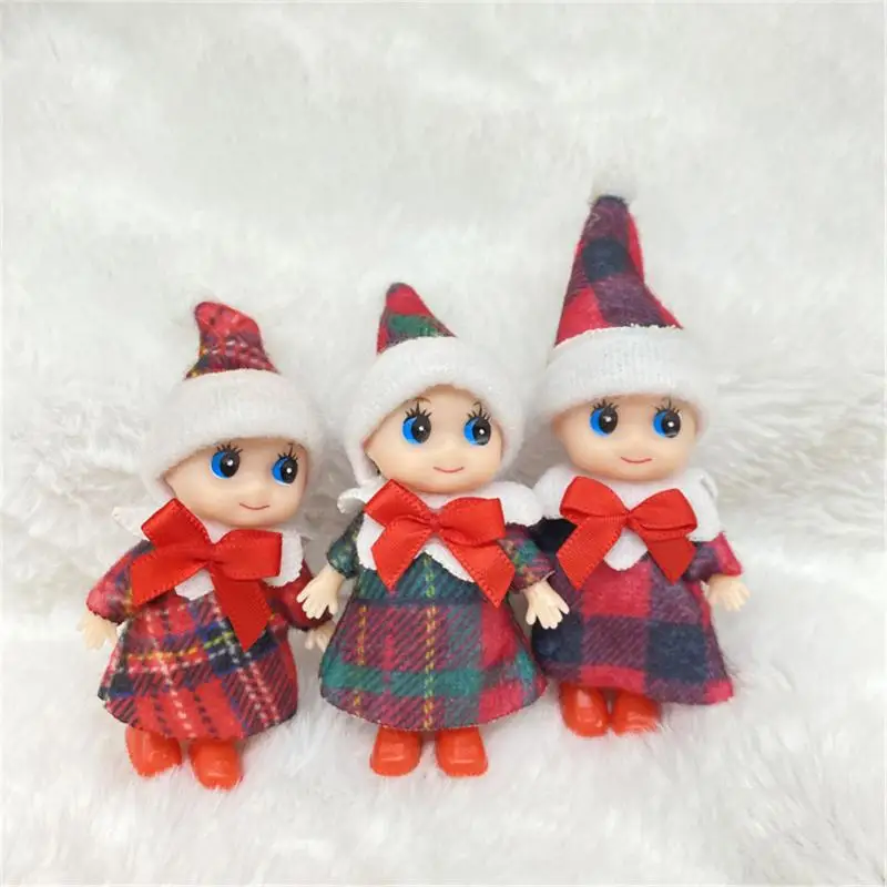 Christmas Decorations Assembled Toys Christmas Baby Elf Dolls Kawaii Mini Babies Elf Dolls Set Plush Toys Accessories Festive Party Christmas Toys Gift Kid Child
