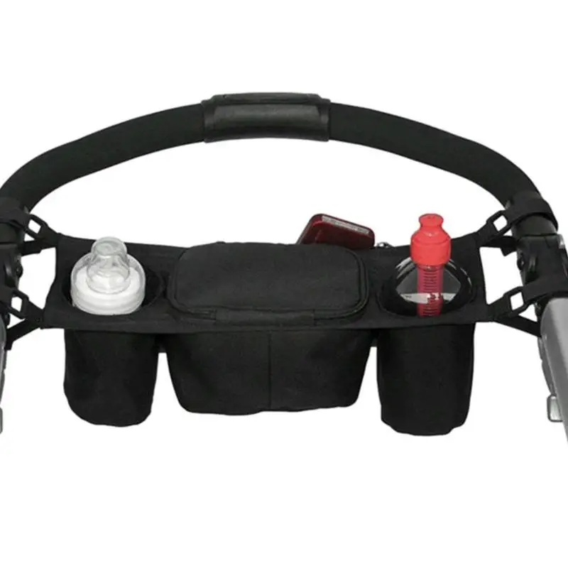 

Stroller Organizer Non-Slip Baby Stroller Holder Organizer With Cup Holders Multi Purpose Large Capacity Stroller Mother's Bag