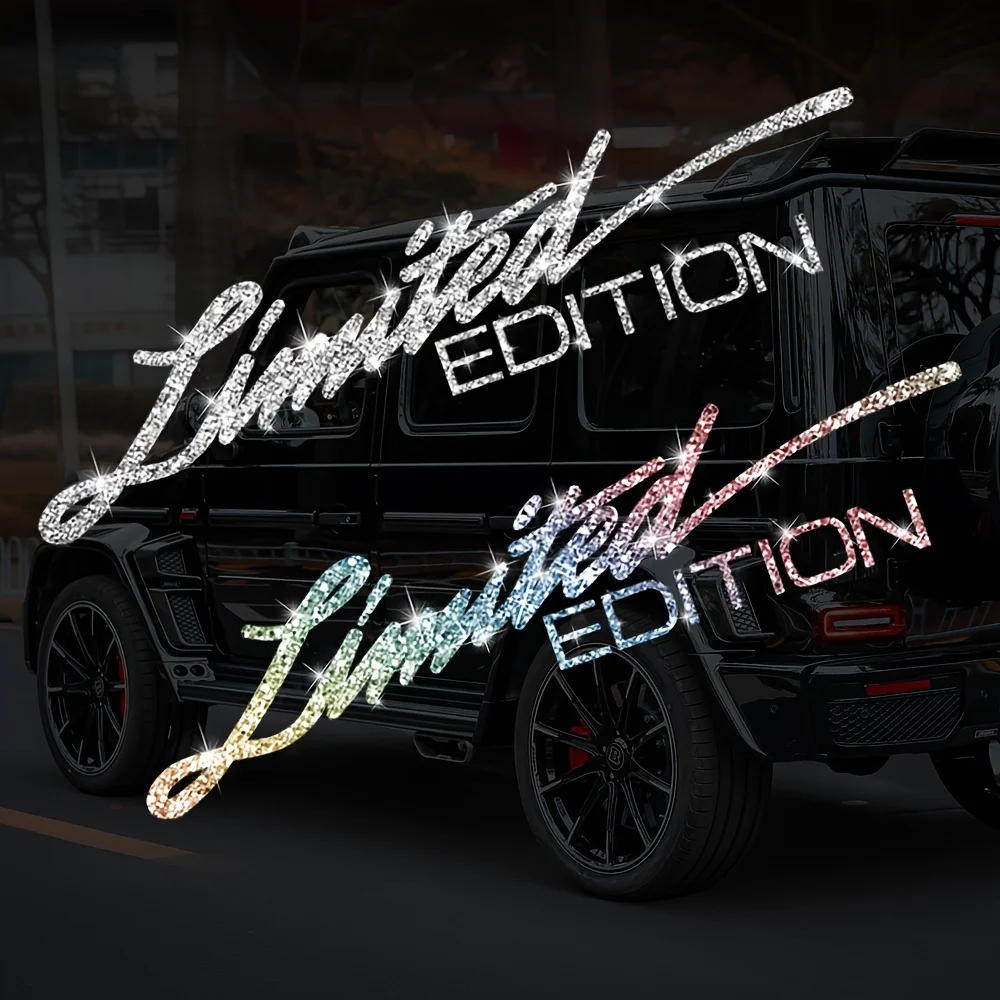 1PC Limited Edition Imitation Diamond Glitter Decorative Car Stickers Waterproof DlY Auto Window Bumper Motorcycle Vinyl Decals