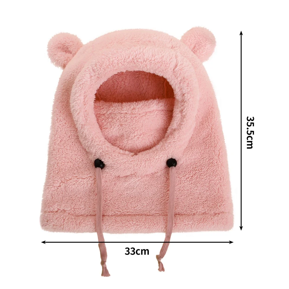 Face Cover Helmet Cap For Children Cold-proof Warm Balaclava Hat Ski Thermal Headgear Kids Plush Scarf One Piece Beanie 2025 New
