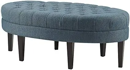 

Surfboard Tufted Cocktail Ottoman Soft Fabric, All Foam, Wood Frame Modern Coffee Table Living Room Lounge Furniture, Linen, 48&