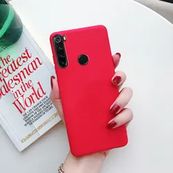 Vibrant Solid Color Silicone Phone Case - Soft Matte TPU Cover for Redmi Note 9 Pro 4G (Red)