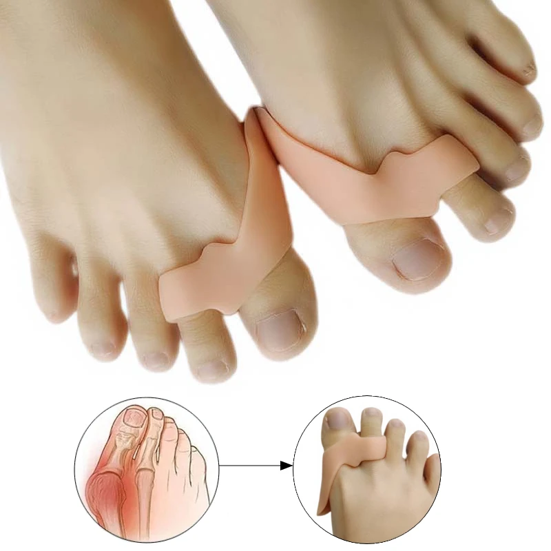 4Pairs Gel Silicone Orthopedic Hammer Toe Separators Foot Care Tools Hallux Valgus Guard Correction Straightener Protector