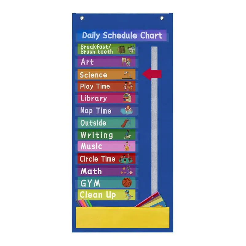 pocket-chart-for-classroom-classroom-schedule-with-31-cards-131-pockets-education-scheduling-chart-for-school-office-home-school