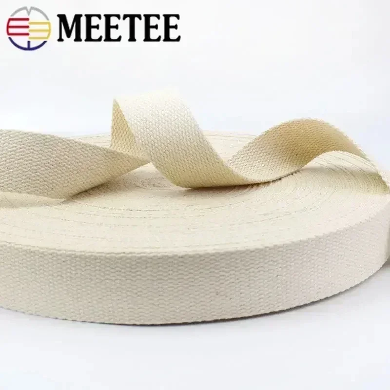 Polyester Cotton Webbing Tape 2-10M 10-50mm Polyester Cotton Webbing Tape For Bag Strap Garment Belt Canvas Ribbon Band Bias Binding DIY Sewing Accessories
