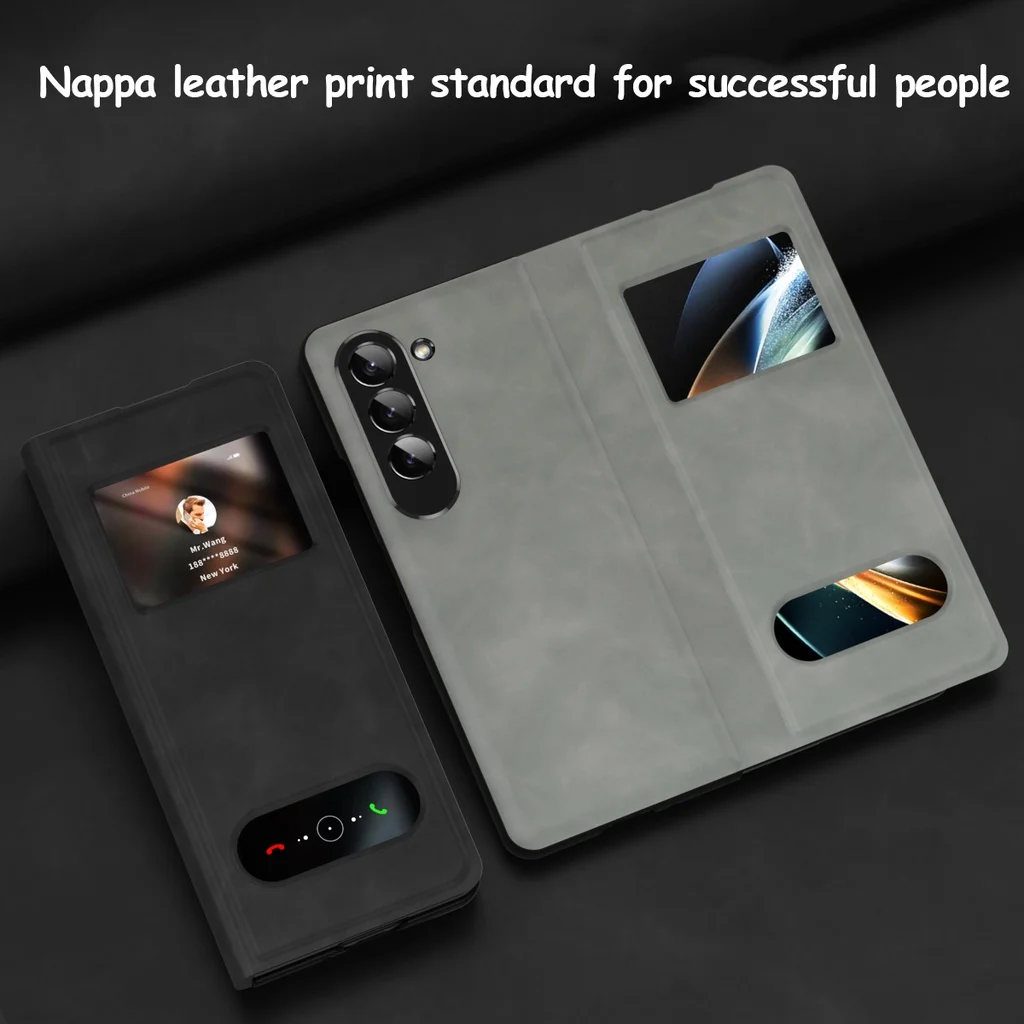 Luxury Phone Case For Samsung Galaxy Z Fold 5 Fold4 Fold3 Fold2 5G Slim Premium PU leather Business Style Case Cover