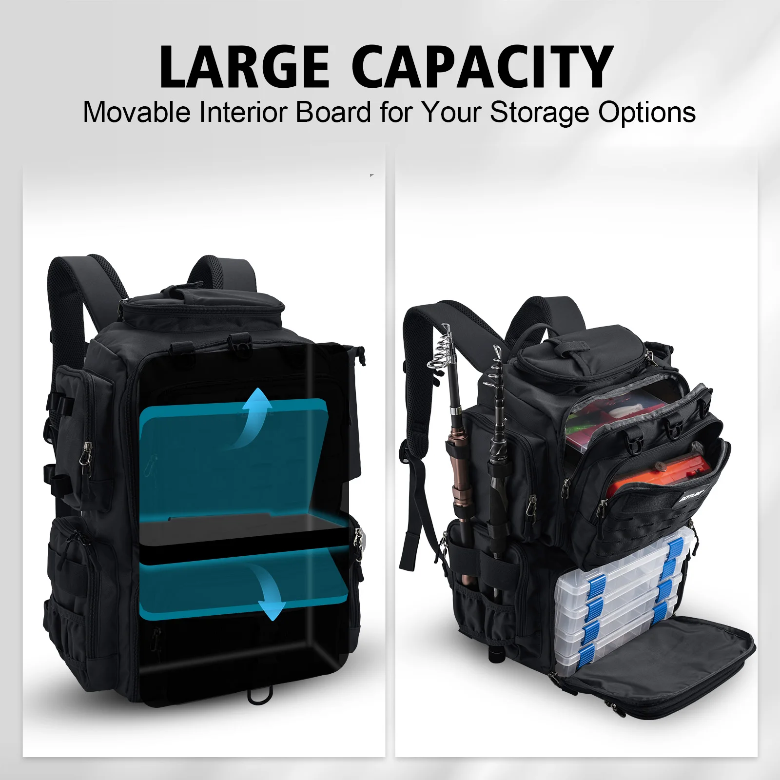 Goture 600D Oxford Cloth Outdoor Multifunctional Tactical Backpack Travel Mountaineering Explore Bag Fishing Storage Backpack