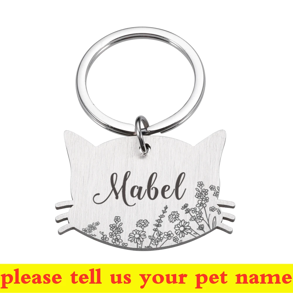 Personalized Plate Pet Tag Cat Dogs Collar Accessories Medal Free Engraving Kitten Puppy Name Engraved Lettering Cat face Badge 