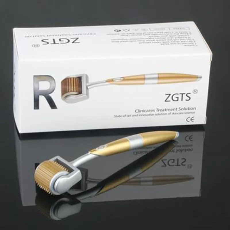 Gold Roller Facial Massager 192 Titanium Micro Needle Skin Exfoliator Beauty Acupuncture Instrument Professional Beauty Care