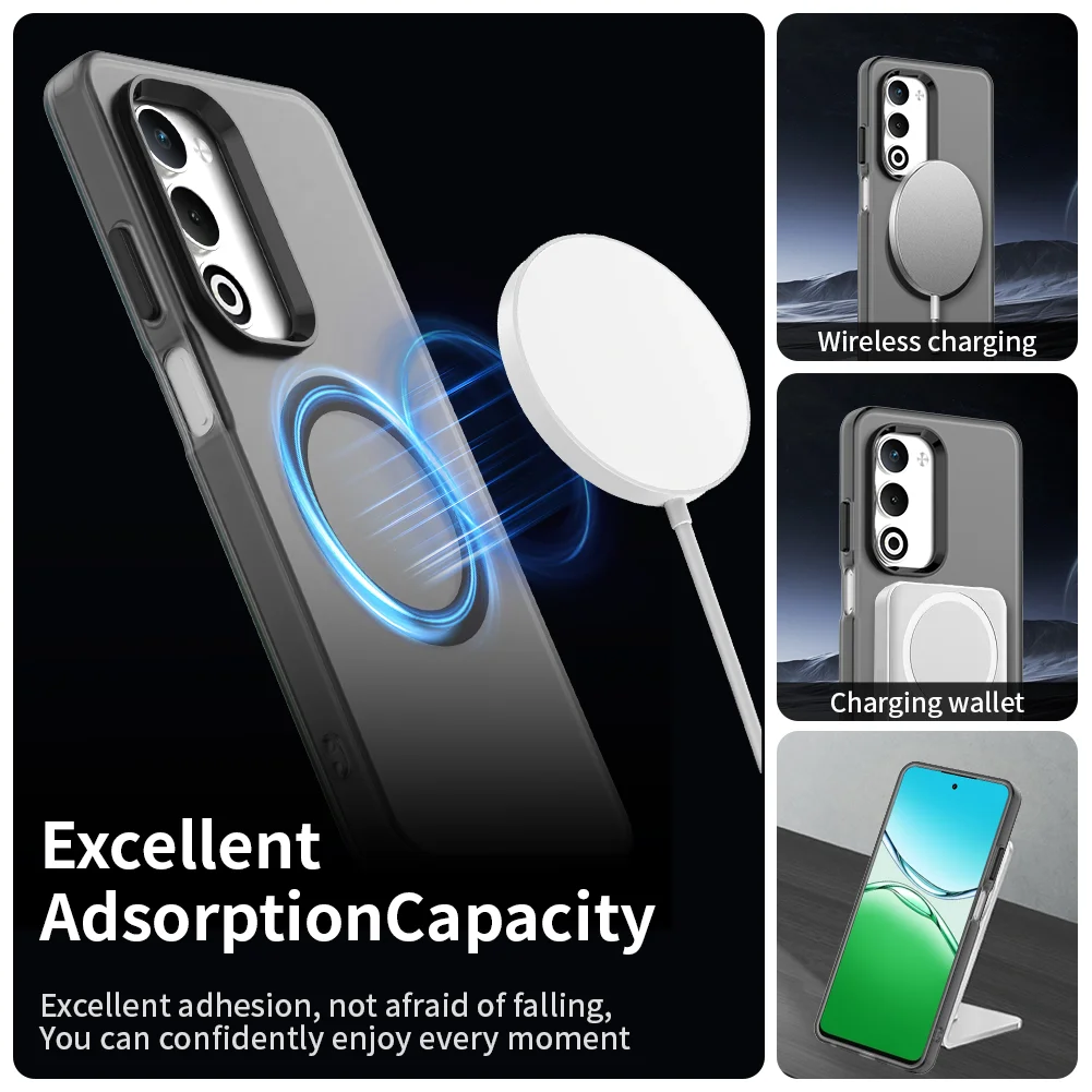 Magnetic Wireless Charging Case with Transparent Candy Color Back Shell