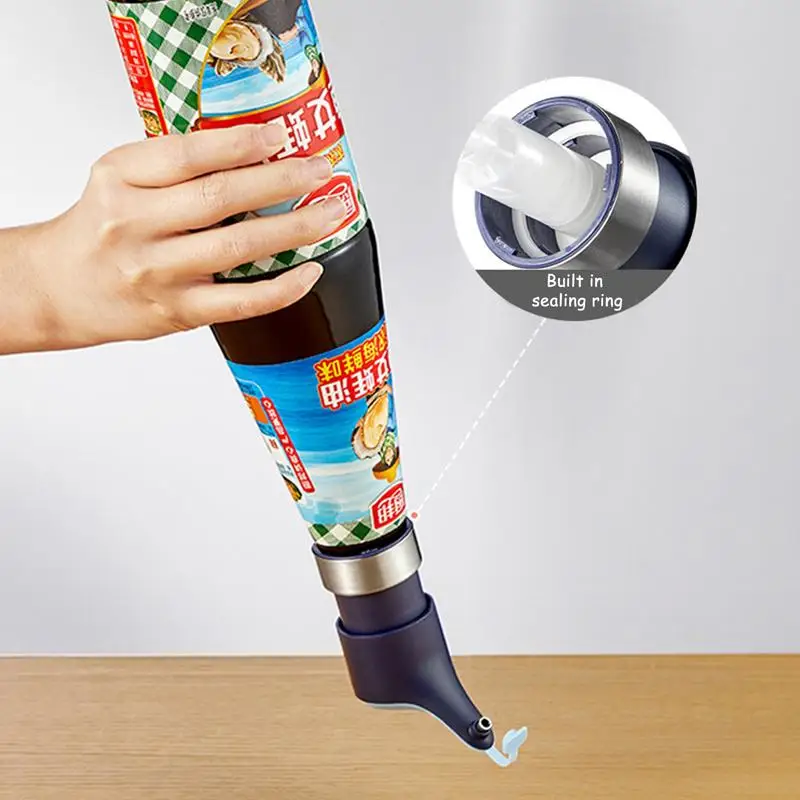 Oyster Sauce Pump Bottle Pumps For Oyster Sauce Bottle Dispenser With Pressure Nozzle Pump Head Push-Type Leakproof Nozzle Press