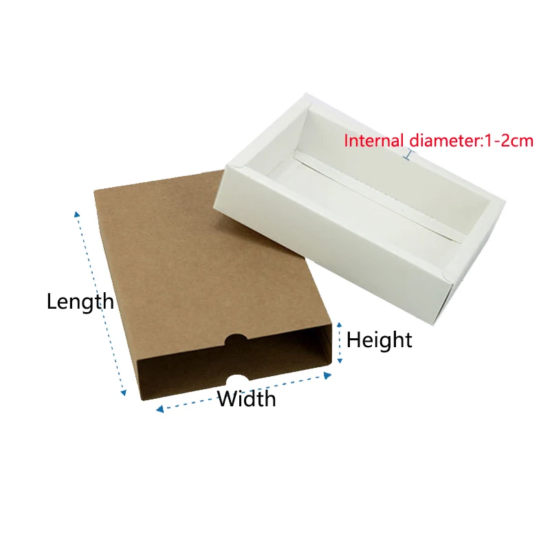 Description Picture 3 of item50PCS Kraft Paper Drawer Box Crafts Cardboard Boxes for Business Jewelry Candy Wedding Party Favor Gift Packaging Boxes