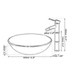 ZAPPO Bathroom WashBasin Round Tempered Glass Vessel Sink Faucet Set Bathroom Glass Basin Faucets Combo Waterfall Mixer Tap 6