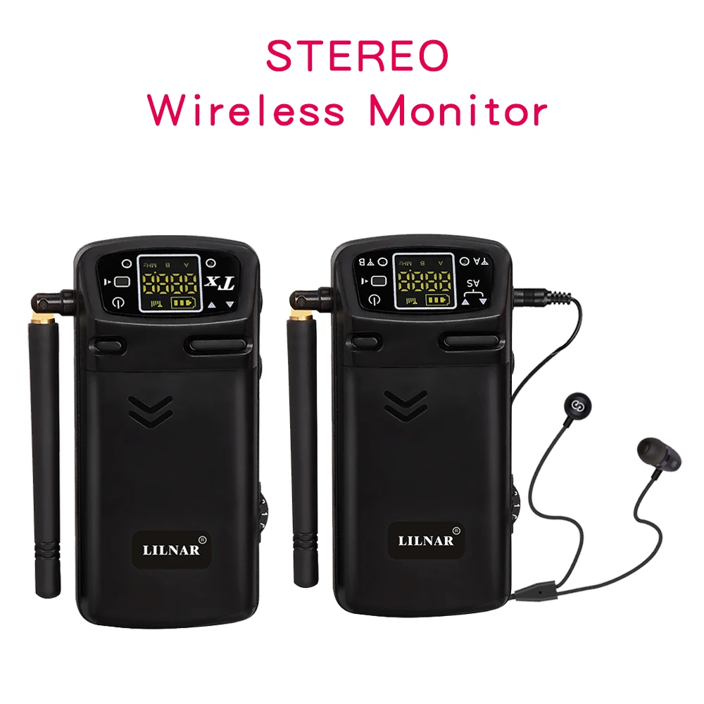 Wireless Stage Return Stereo Audio In Ear Monitor System UHF Transmitter Receiver Two Channel Sound Without Delay Singer Listen