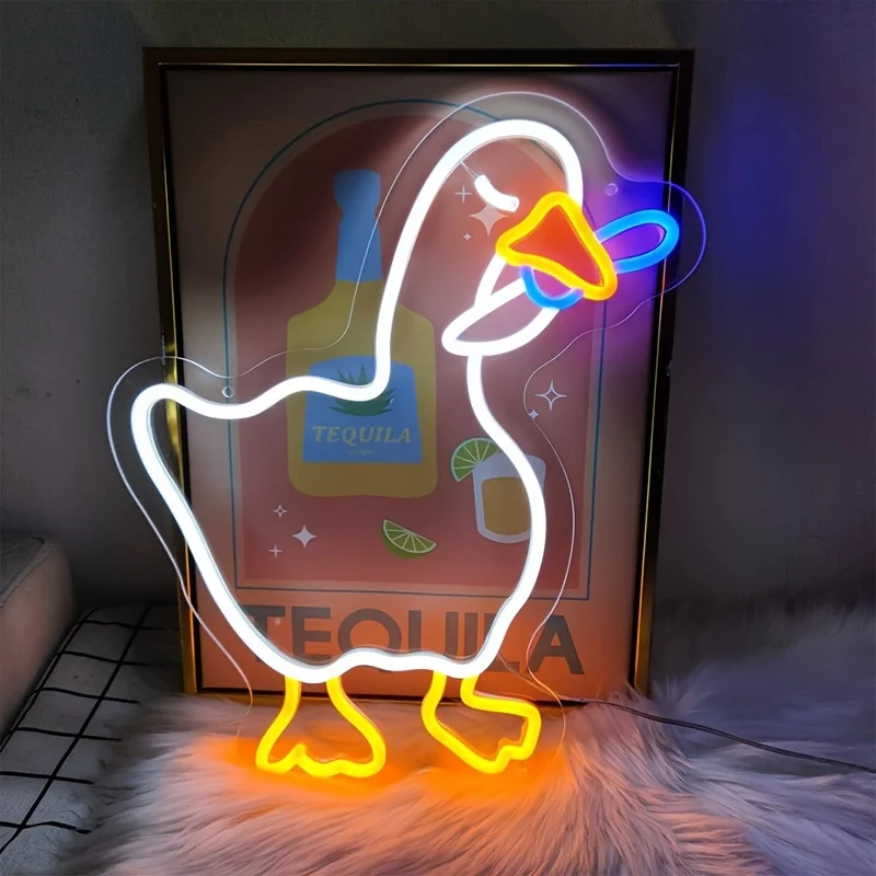

Animal Duck with Knife Neon Sign for Wall Decor, Led Neon Lights for Birthday Kids Baby Bedroom Party Decoration