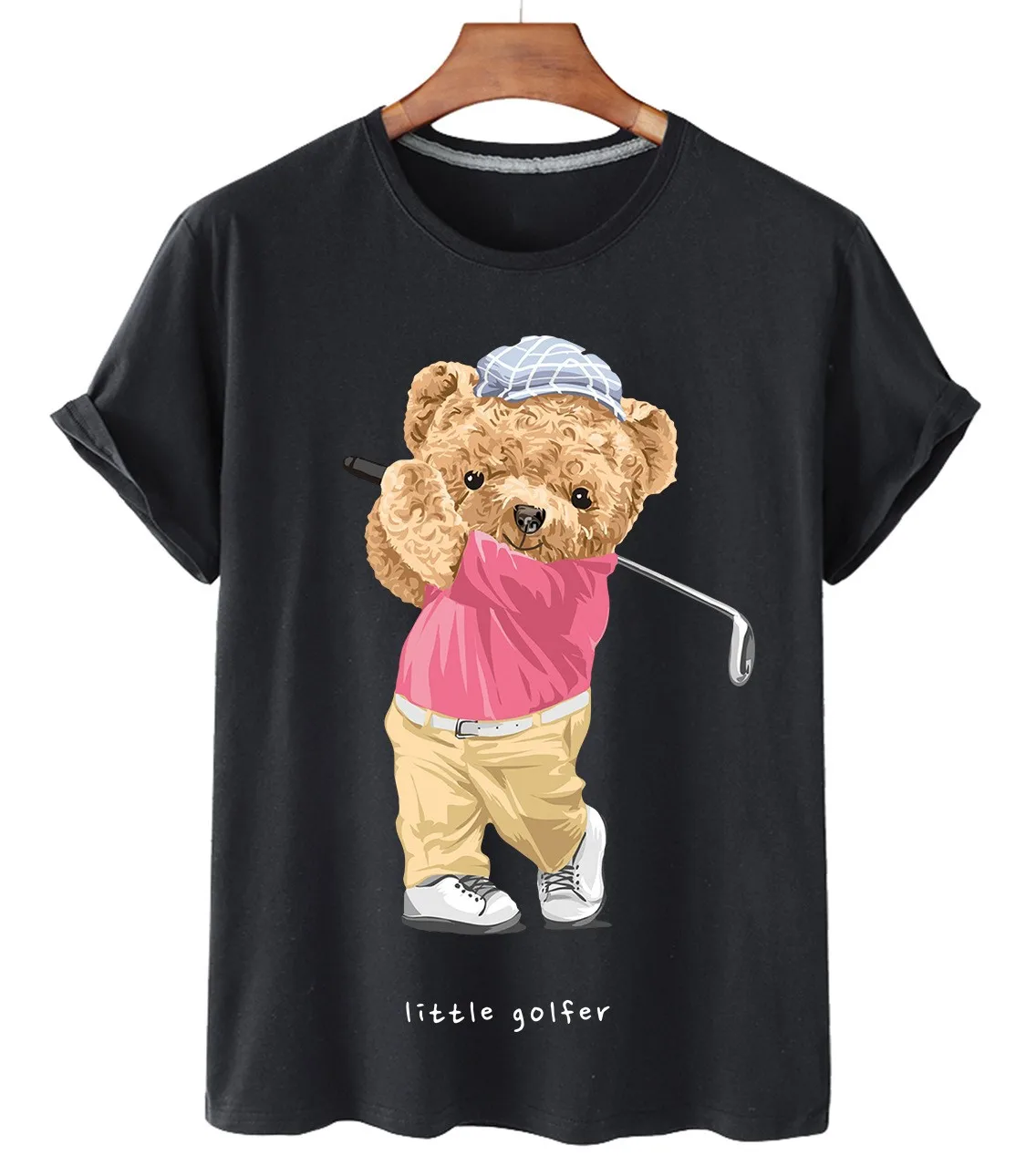 

(Sport Bear Collection 1) 100% Cotton T-shirt Women's Short Sleeve O-neck T-shirt Men's Summer Oversized T-shirt Unisex T-shirt