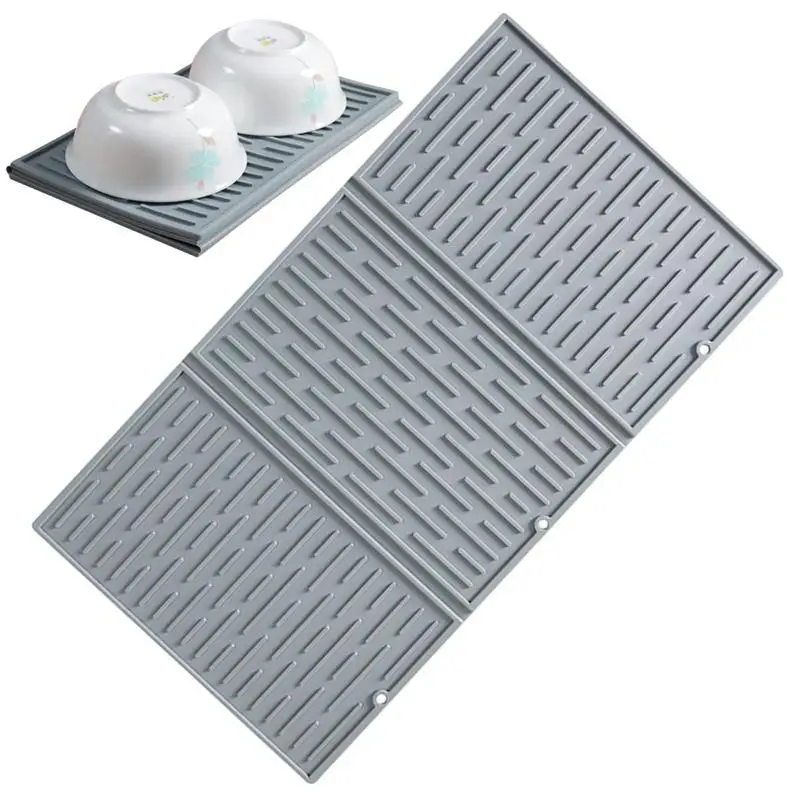 KitchenSiliconeDishDryingMatHeatResistantDrainingTableware