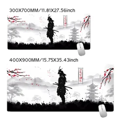Samurai Warrior Gaming Mouse Pad - Black Desk Accessory - T 2MM (700X300MM)