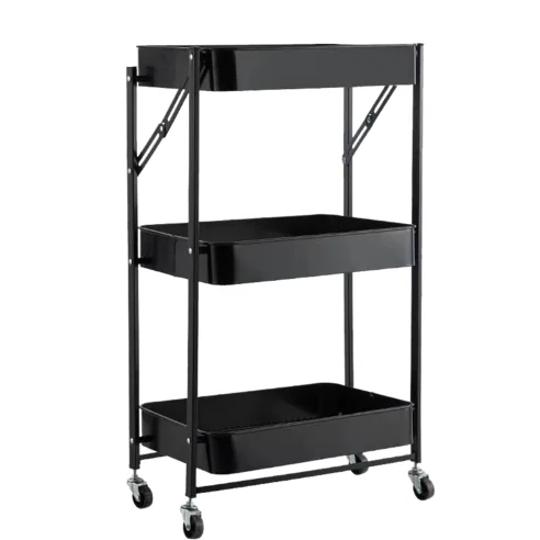 편리한 수납과 스타일을 결합한 CARITO 접이식 3단 수납 트롤리