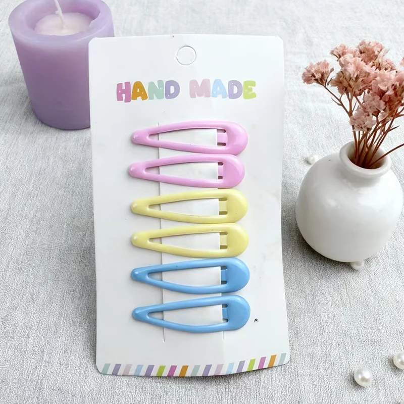 6/10 Stück Bunte Haarspangen Einfache Bonbonfarbene Haarklammern Süße Geometrische Metall-Haarspangen Kopfschmuck Haaraccessoires – Detail 8