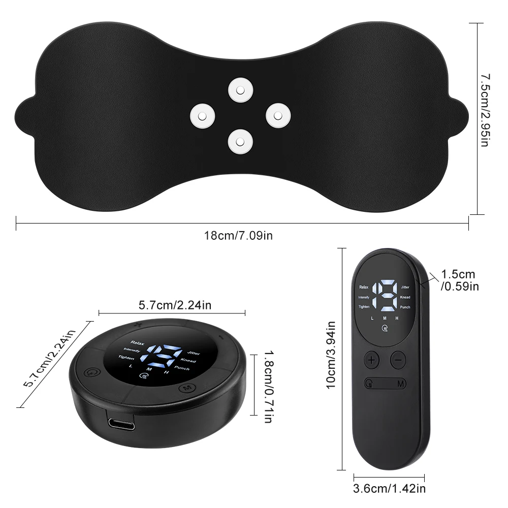 Mini EMS Neck Shoulder Massager Heating Pulse Muscle Nerve Electrostimulator Reu