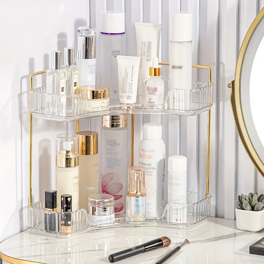 Transparent Multi-Layer Corner Shelf. Space-Saving 2