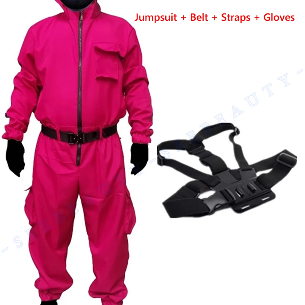 Sport Game Pink Guard Cosplay Jumpsuit Costume Carnival Party Cosplay Pink  Outfit Straps Belt Props Men Women Jumpsuit - Cosplay Costumes - AliExpress