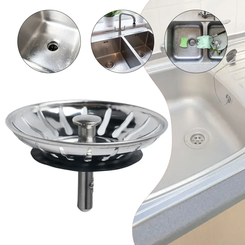 Stainless Steel Bathtub Hair Catcher Stopper Shower Drain Hole Filter Trap Kitchen Metal Sink Strainer Floor Drain