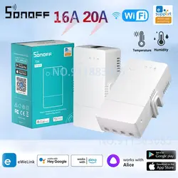 SONOFF TH Origin Wifi Switch 16A 20A Temperature Humidity Sensor Smart Home Controller Monitoring Works With Alexa Google Home
