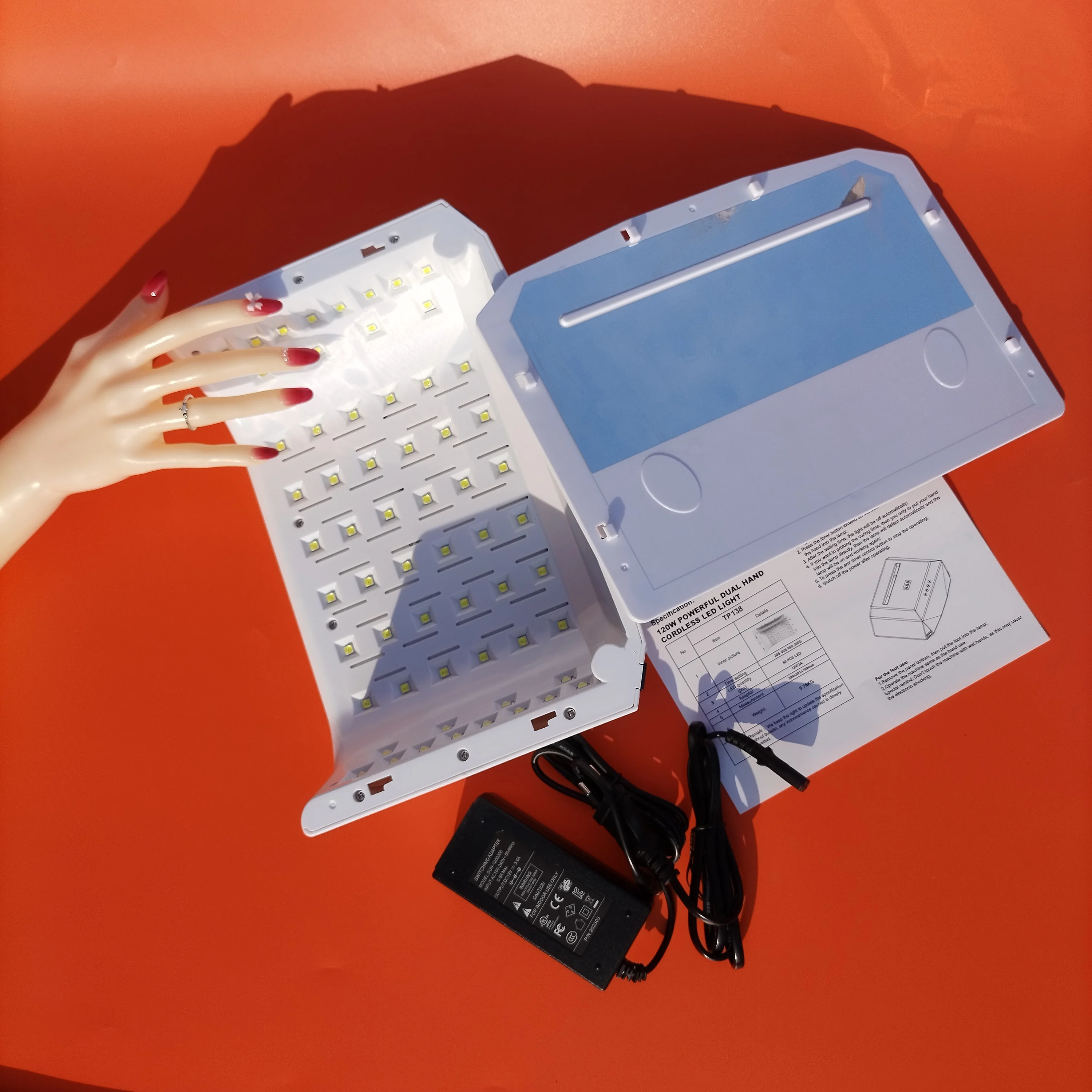 120w Double Hand Nail Lamp Quick Curing Gel Nail Dryer  60 Beads Led Nail Lamp Professional Manicure Machine with Mobile Holder 6