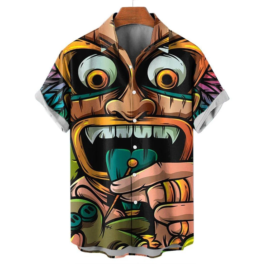 

Summer Skull 3d Hawaiian Shirt for Man Oversized Casual Men Shirts Streetwear Beach Male Tops Short Sleeve Blouse Trendy Tees