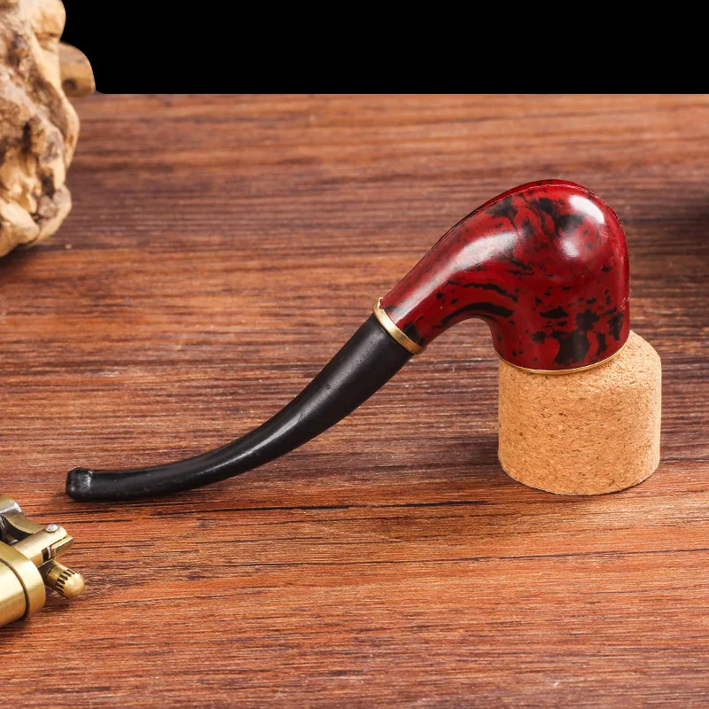 Detachable Resin Wood Leopard Print Portable Washable Smoke Tobacco Smoking Pipes Accessories