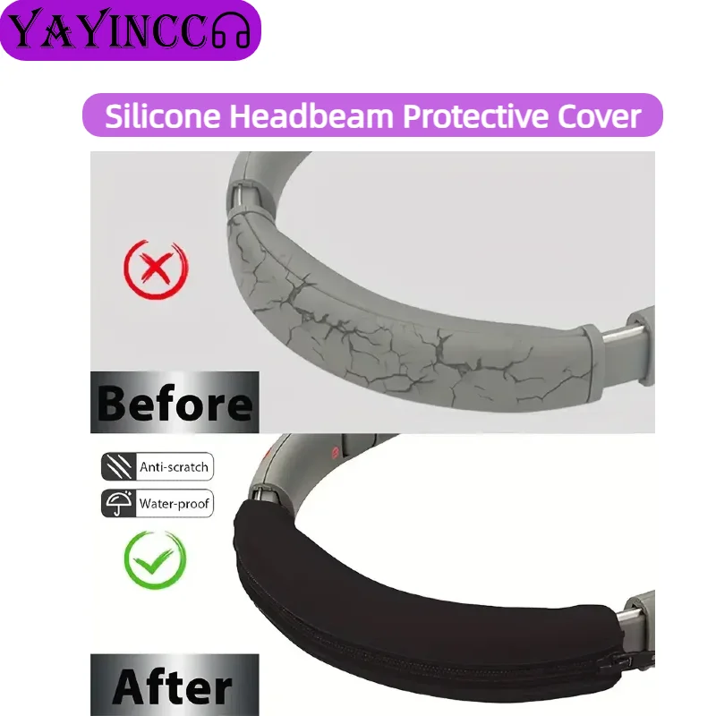 YAYINCC For SONY WH-XB910N wireless Headphones Replacement Ice gel ear pads earmuffs ear cushion headband leather