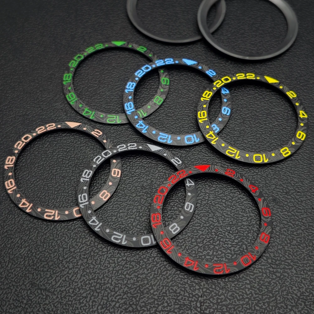 Ceramic Slope Watch Bezel with Carbon Fiber Texture