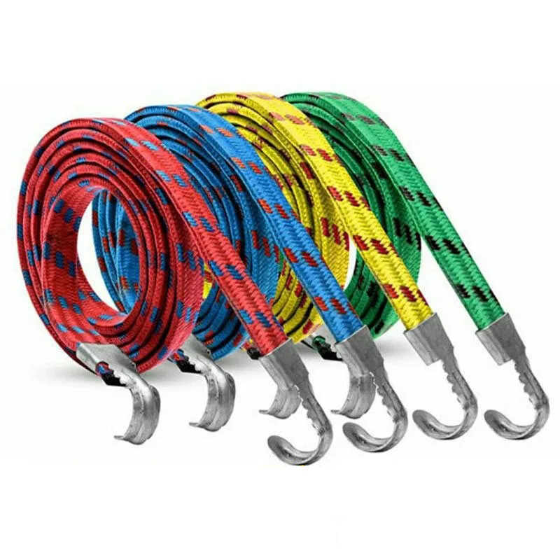 3 Pcs 1.8M Car Motorcycle Roof Rack Strap Hooks Elastic Bungee Cords Hooks Lightweight Bikes Rope Tie Luggage Binding Rope
