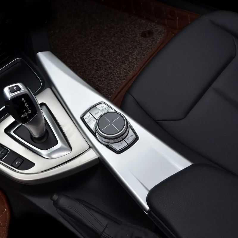 Фото Для BMW 3 4 серии 3GT F34 F36 F30 13-18 Автомобильная Мультимедийная панель iDrive, крышка центрального переключения передач, мультимедийная кнопка, крышка, отделка №4