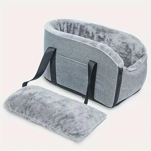 Portable Pet Car Seat with Detachable Armrest Pillow Lift Seat Safety Buckle and Central Control for Medium Small Dogs and Cats 6