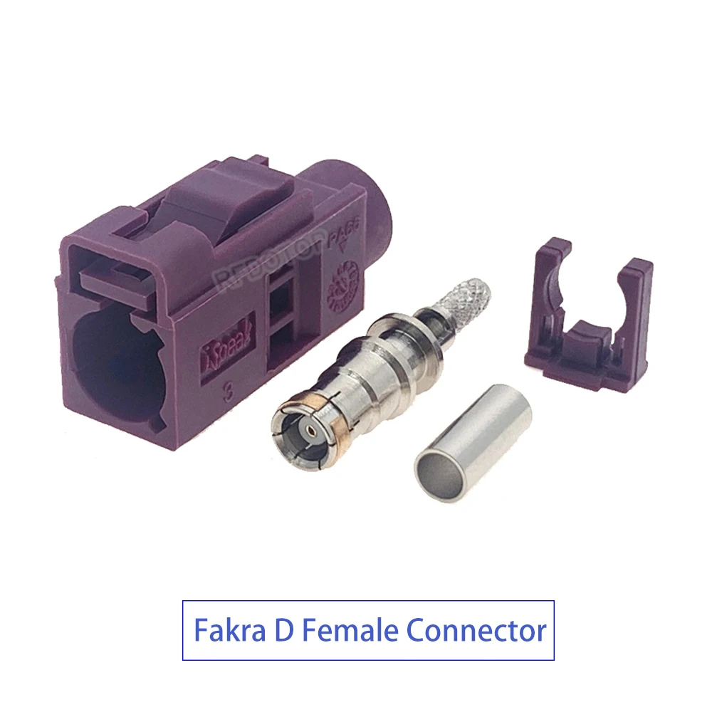 1Pcs Fakra A/B/C/D/E/F/G/H/I/K/Z Female Crimp Connector Car Radio FM GPS Antenna Fakra Adapter for RG316 RG174 Pigtail Cable