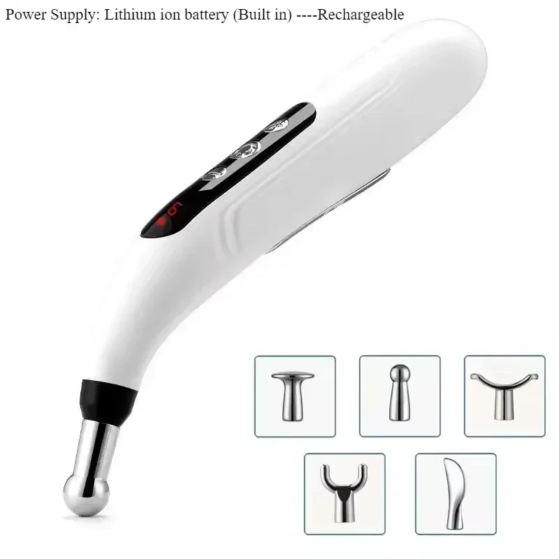 Electric Acupuncture Pen TENS Point Massage Pen Laser Therapy Body Massager Muscle Stimulator Meridian Energy Pen Massage Pads