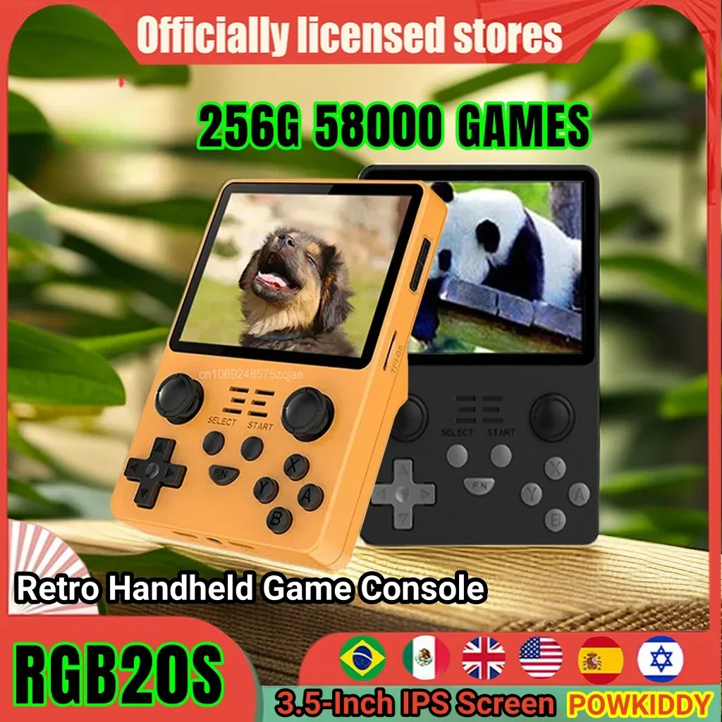 POWKIDDY RGB20S Handheld Game Console New Retro Game Players