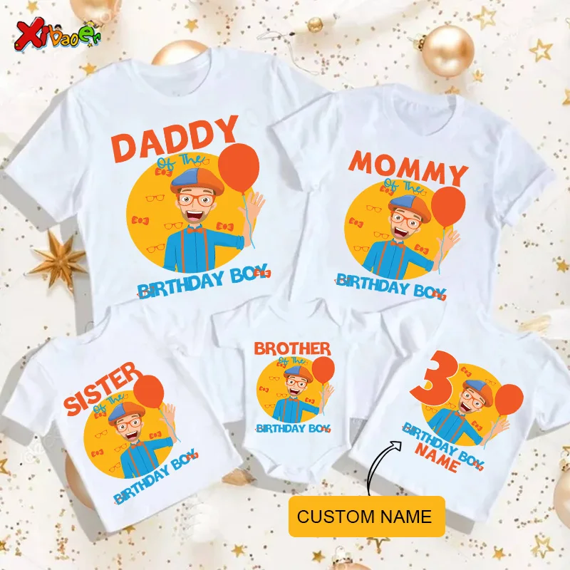 

Boys Family Matching Outfits Birthday Party Shirt T Shirts Birthday Boy Kids Personalized Name First Birthday Boy Party Tshirts