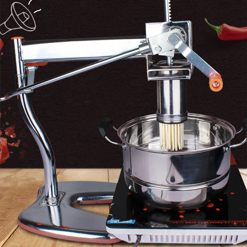 Household manual stainless steel noodle pressing machine Portable two-axis noodle making machine 10 kinds of pasta making