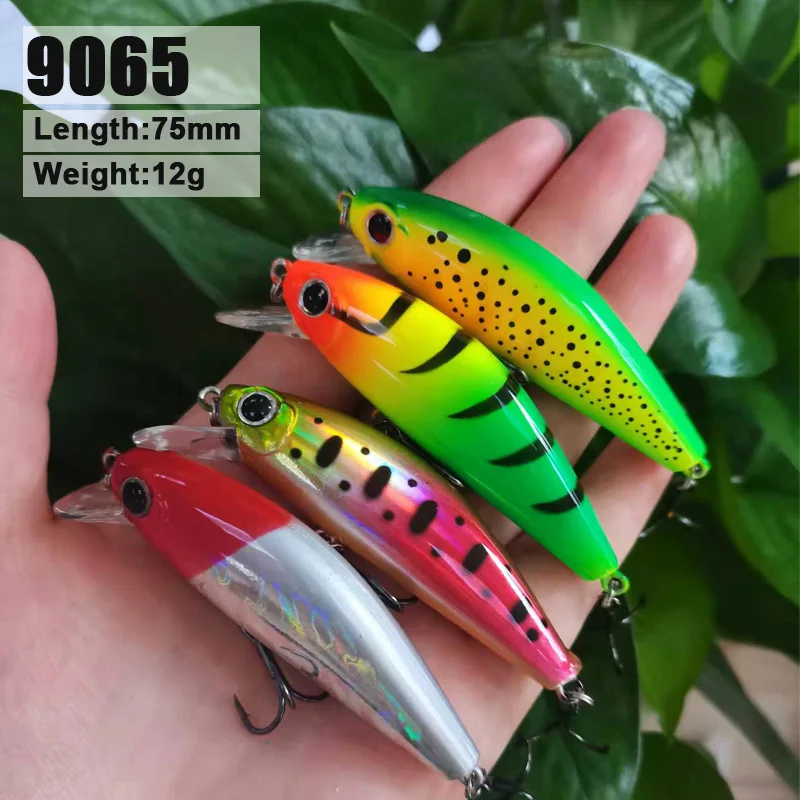 

1 Pcs 75mm 11g Minnow Lure Sinking Fishing Artificial Bait Hard Plastic Wobbler Fishing Pesca Trout Bass Lure Fishing Bait 9065