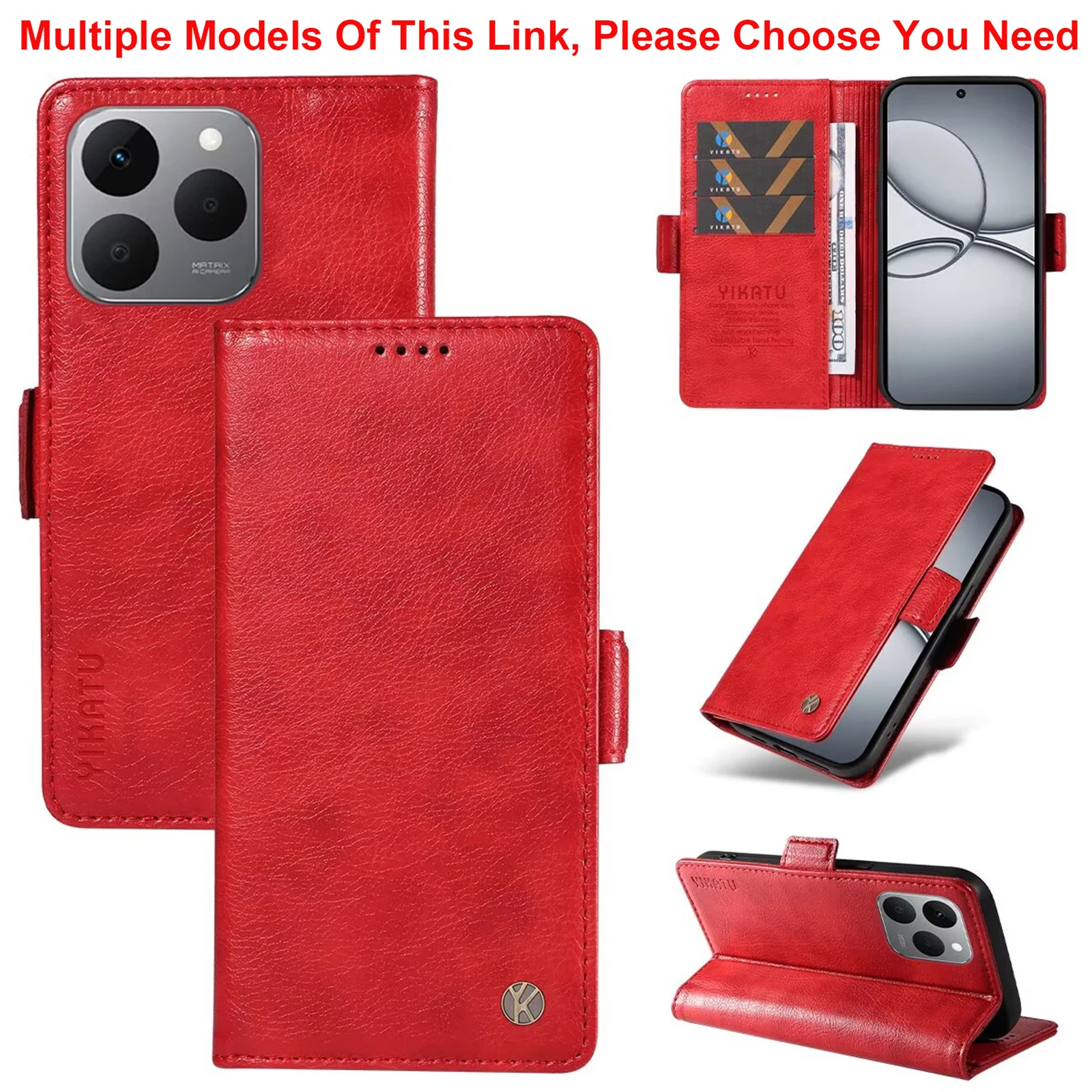 Shockproof Flip Wallet Leather Phone Case - Premium Coque